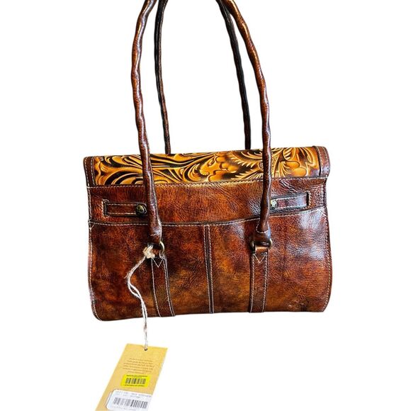 Patricia Nash tooled leather Vienna satchel in Tuscan finish 100% leather - Picture 4 of 13